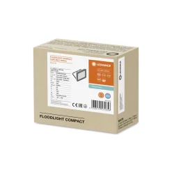 Ledvance LED Strålkastare Kompakt Svart 10W 1000lm 100D - 865 Dagsljus | IP65 - Symmetrisk