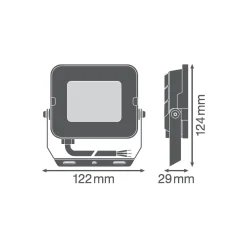 Ledvance LED Strålkastare Kompakt Vit 20W 2000lm 100D - 865 Dagsljus | IP65 - Symmetrisk