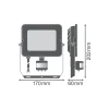 Ledvance LED Strålkastare Kompakt Svart 50W 4500lm 100D - 830 Varm Vit | IP65 - Symmetrisk - Rörelse- och ljussensor