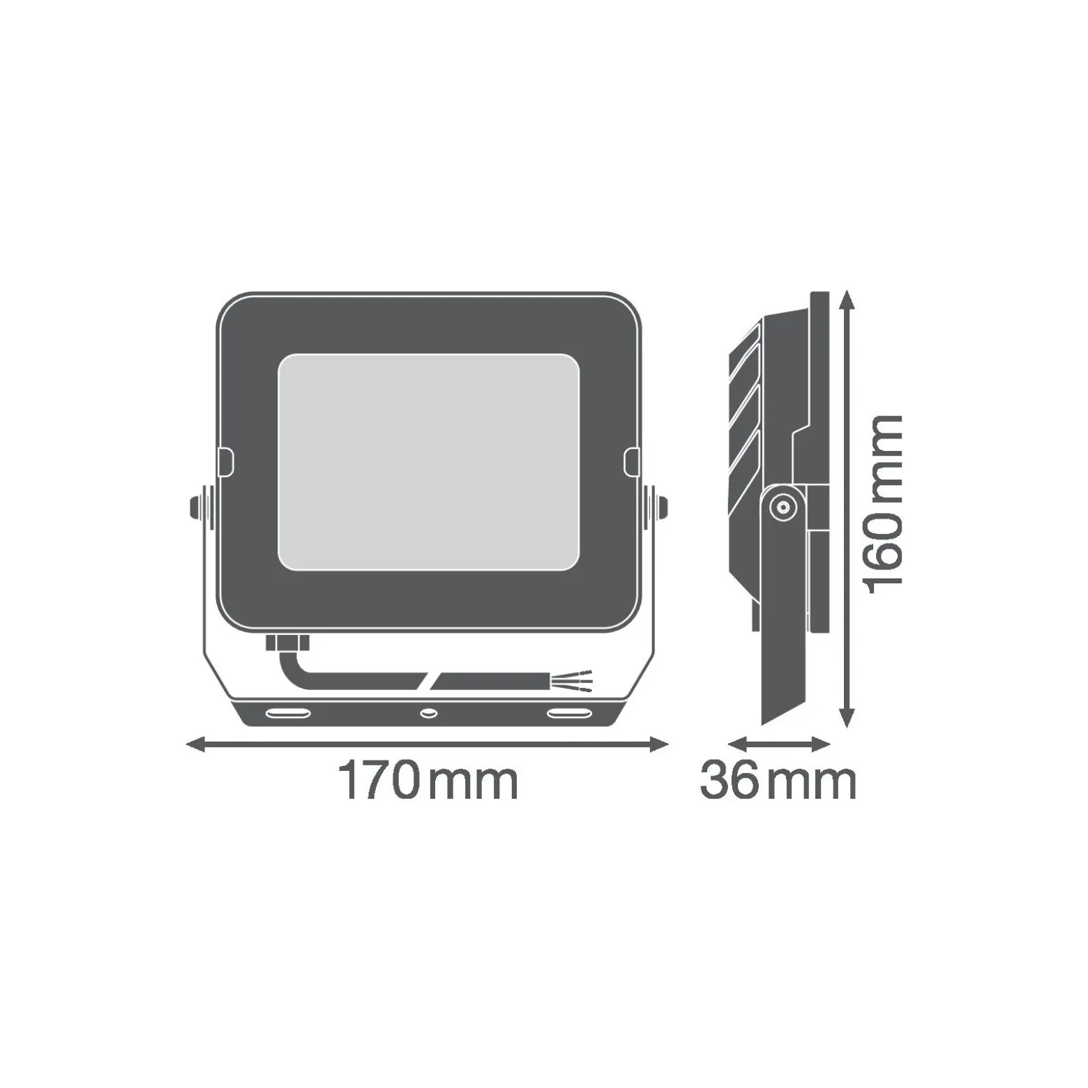 Ledvance LED Strålkastare Kompakt Vit 50W 4500lm 100D - 830 Varm Vit | IP65 - Symmetrisk