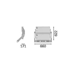 Ledvance LED Strålkastare Max Radial 25 Aluminium Grå 900W 171200lm 25D - 730 Varm Vit | IP66 - Symmetrisk