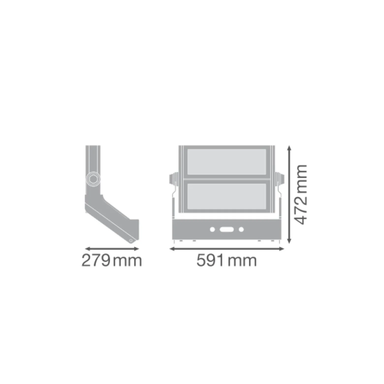 Ledvance LED Strålkastare MAX Vägg Grå 600W 82000lm 50Dx110D - 757 Dagsljus | IP66 - Asymmetrisk