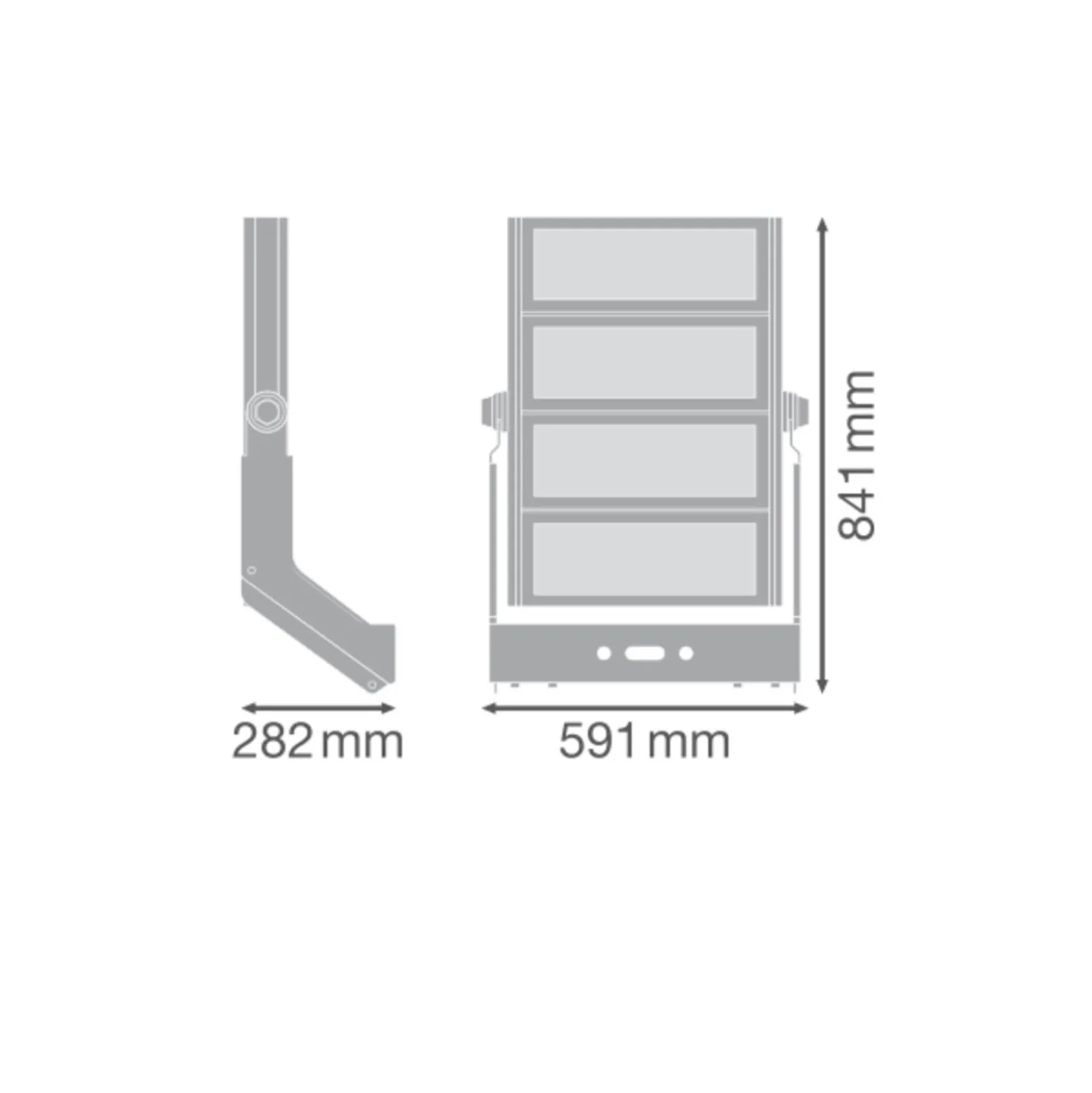 Ledvance LED Strålkastare MAX Vägg Grå 1200W 164000lm 50Dx10D - 757 Dagsljus | IP66 - Asymmetrisk