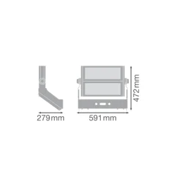Ledvance LED Strålkastare MAX Grå 600W 80500lm 60D - 757 Dagsljus | IP66 - Symmetrisk