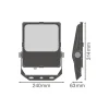 Ledvance LED Strålkastare Performance Svart 50W 6300lm 55x110D - 840 Kallvit | IP66 - Asymmetrisk