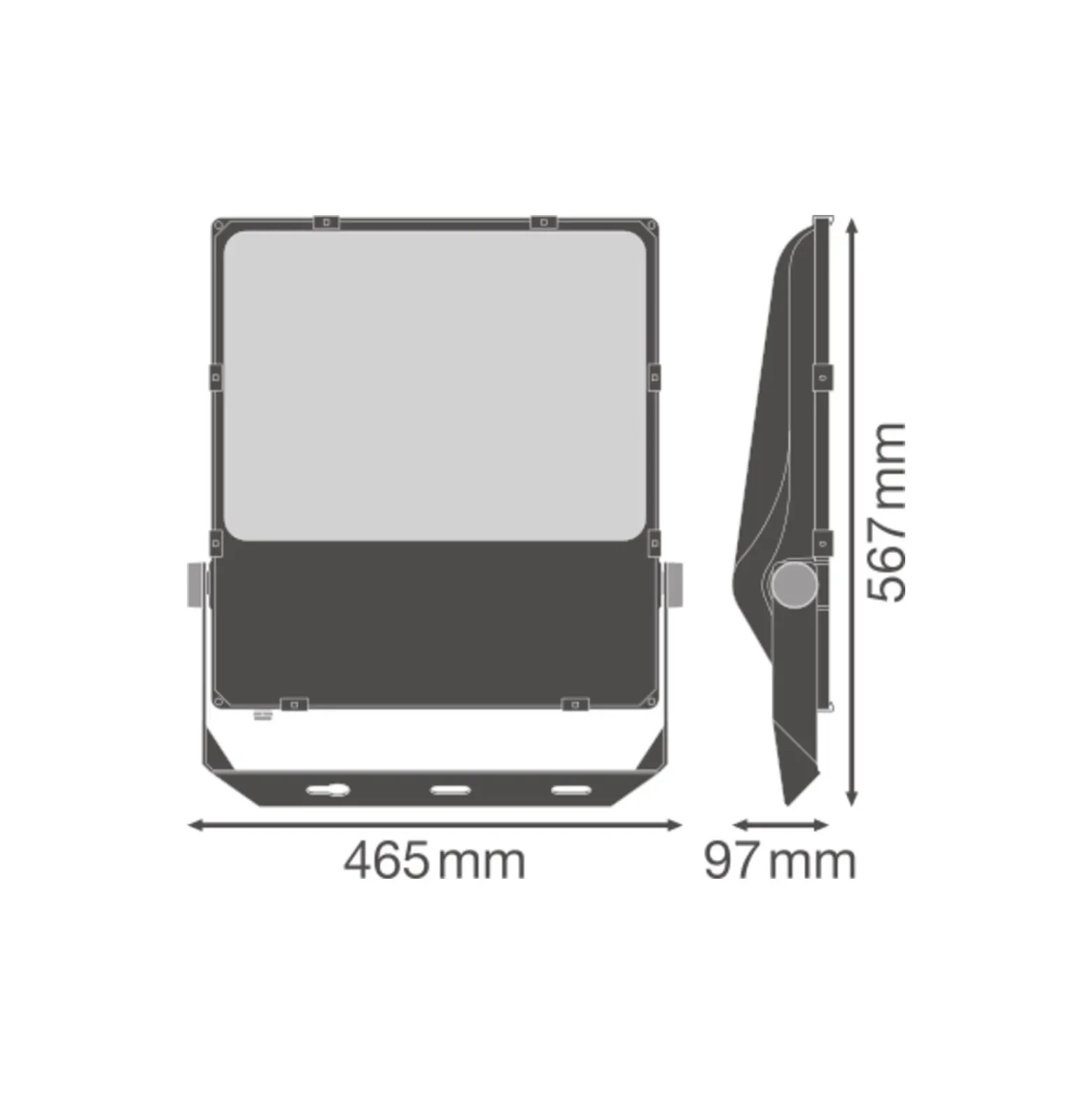 Ledvance LED Strålkastare Performance 290W 38200lm 55x110D - 840 Kallvit | IP66 - Dali Dimbar - Asymmetrisk