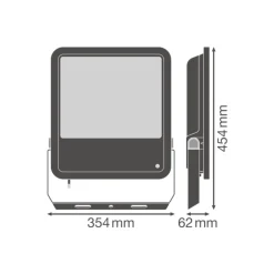 Ledvance LED Strålkastare Photocell GEN 3 Svart 200W 25000lm 100D - 840 Kallvit | IP65 - Ljussensor - Symmetrisk