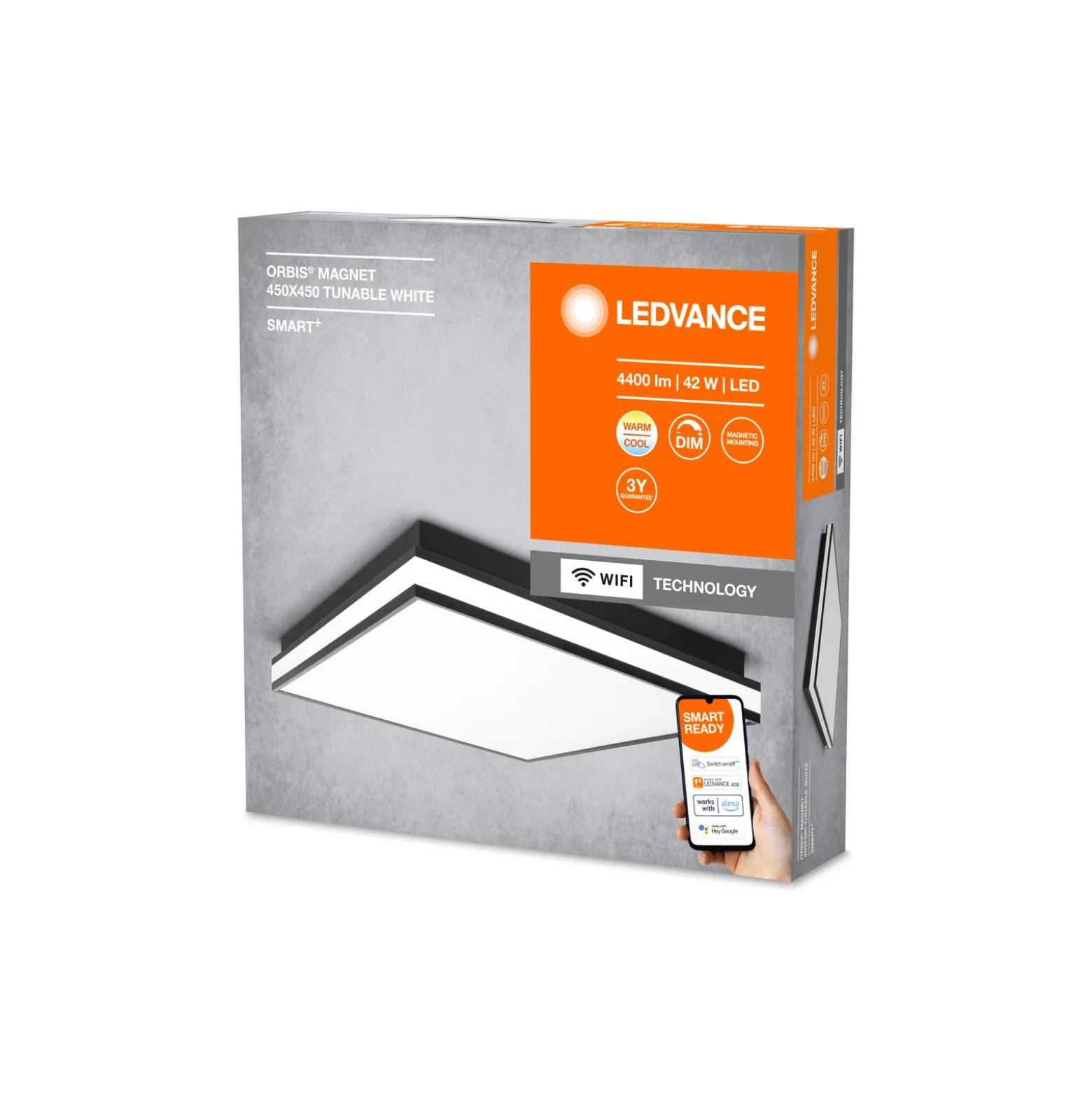 Ledvance LED Taklampa Magnet Svart 42W 2500lm - 830-865 Justerbar Vit | Dimbar