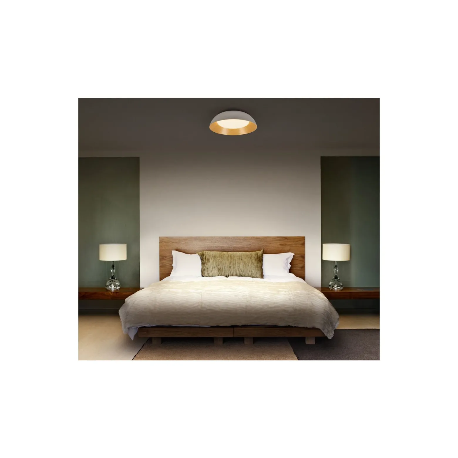 Ledvance LED Taklampa Orbis Alva Vit och Trä 36W 1600lm - 830 Varm Vit | Touchdimmerbar