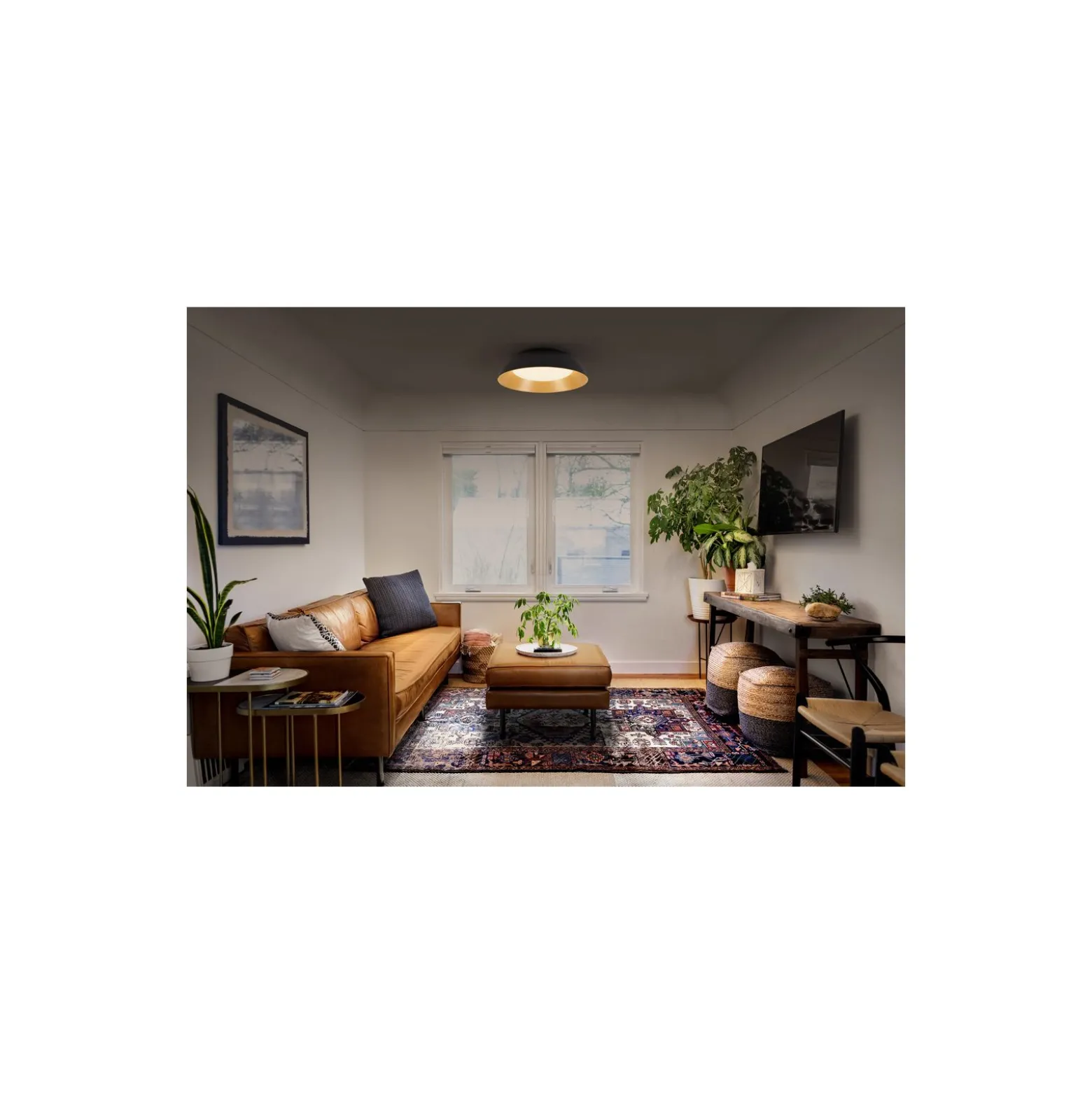 Ledvance LED Taklampa Orbis Alva Svart och Trä 36W 1600lm - 830 Varm Vit | Touchdimmerbar