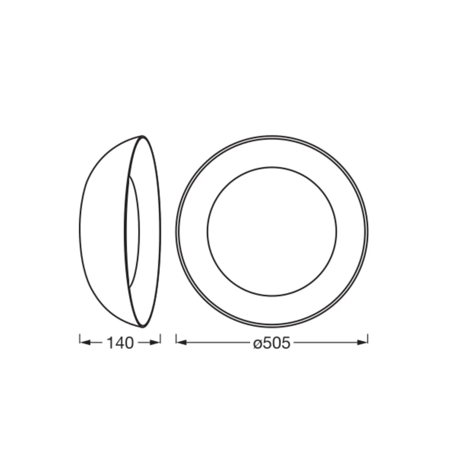 Ledvance LED Taklampa Orbis Alva Svart och Trä 36W 1600lm - 830 Varm Vit | Touchdimmerbar