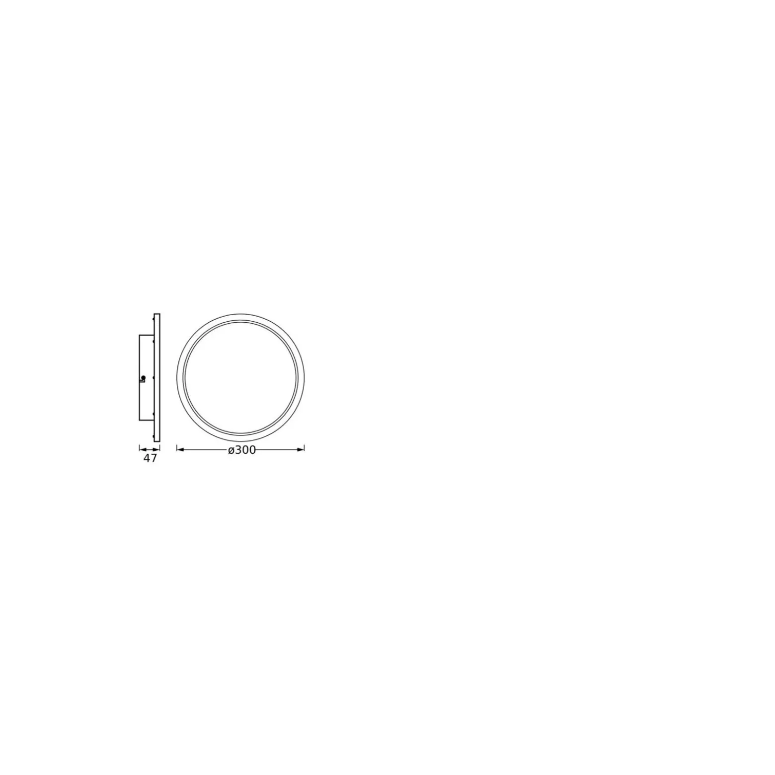Ledvance LED Taklampa Vägglampa Badrumsbelysning Svart 18W 1150lm - 830-840 CCT | IP44