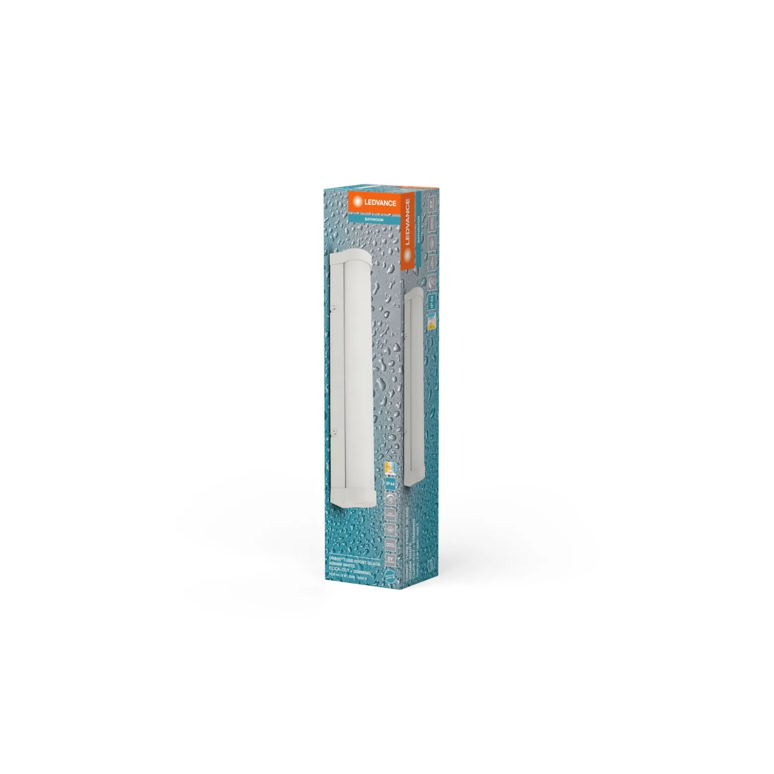 Ledvance LED Vägglampa Badrumsbelysning Orbis Rör Frost Vit 9W 900lm - 830-840 CCT | IP44 - Touchdimmerbar