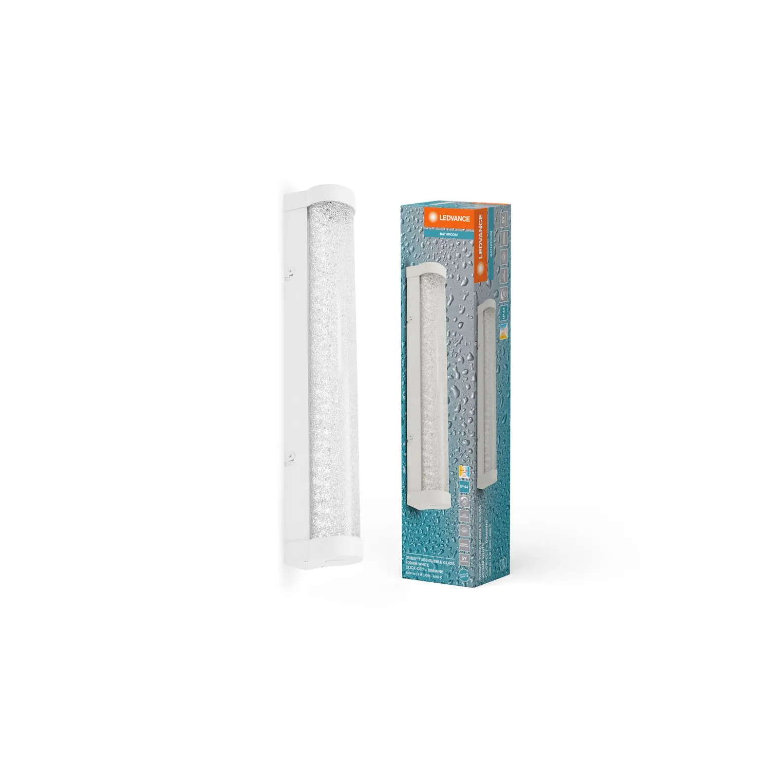 Ledvance LED Vägglampa Badrumsbelysning Orbis Rör Vit 9W 900lm - 830-840 CCT | IP44 - Touchdimmerbar
