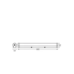 Ledvance LED Vägglampa Badrumsbelysning Orbis Rör Frost Krom 12W 1200lm - 830-840 CCT | IP44 - Touchdimmerbar