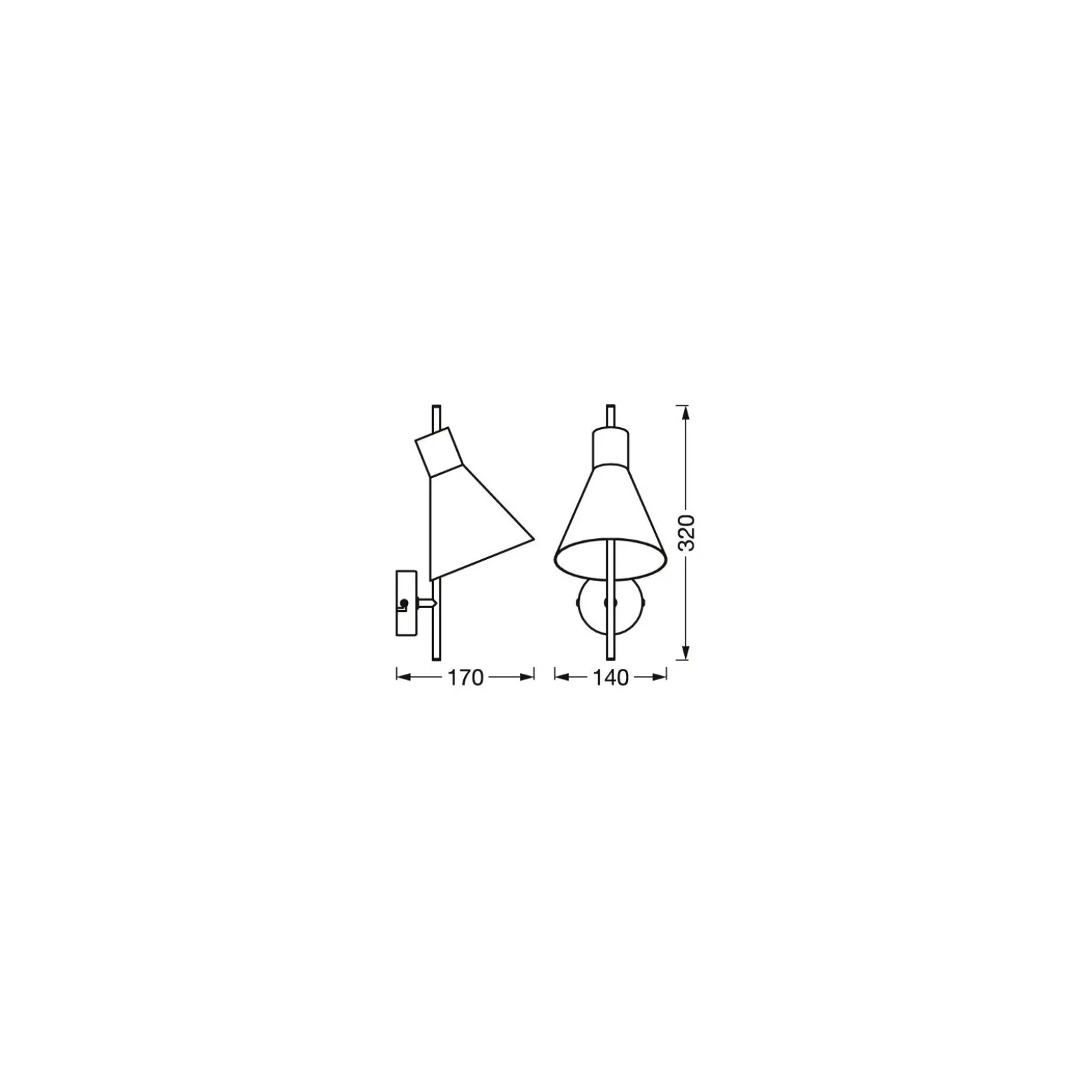 Ledvance LED Vägglampa Decor Tokio Svart 5W 300lm - 830 Varm Vit