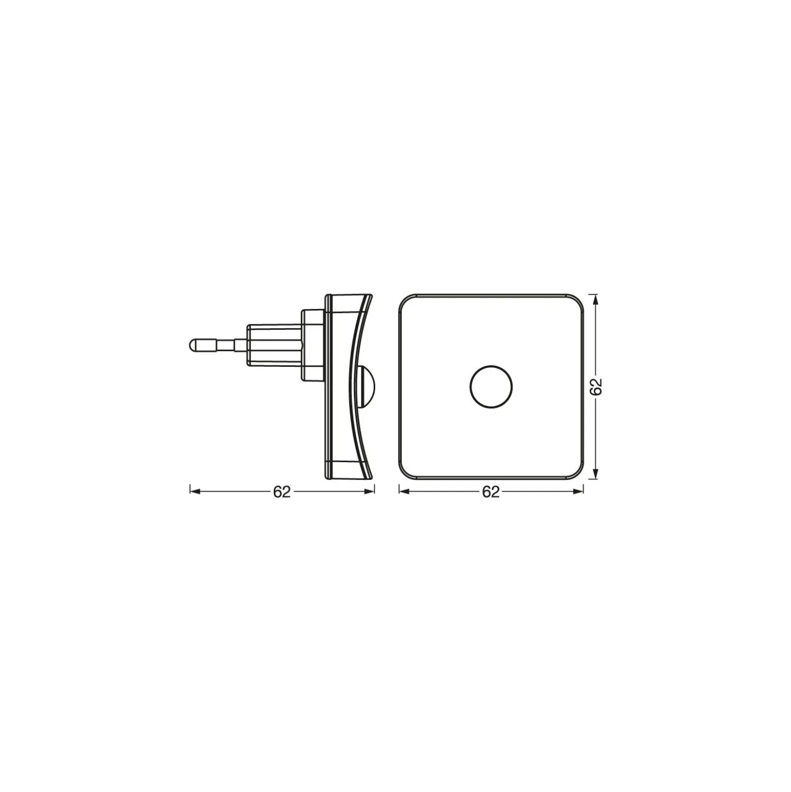 Ledvance LED Vägglampa Lunetta Fyrkant Vit 0.3W | RGB - Rörelsesensor