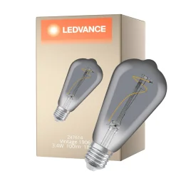 Ledvance LED Vintage 1906 E27 Edison Filament Smokey 3.4W 100lm - 818 Extra Varm Vit