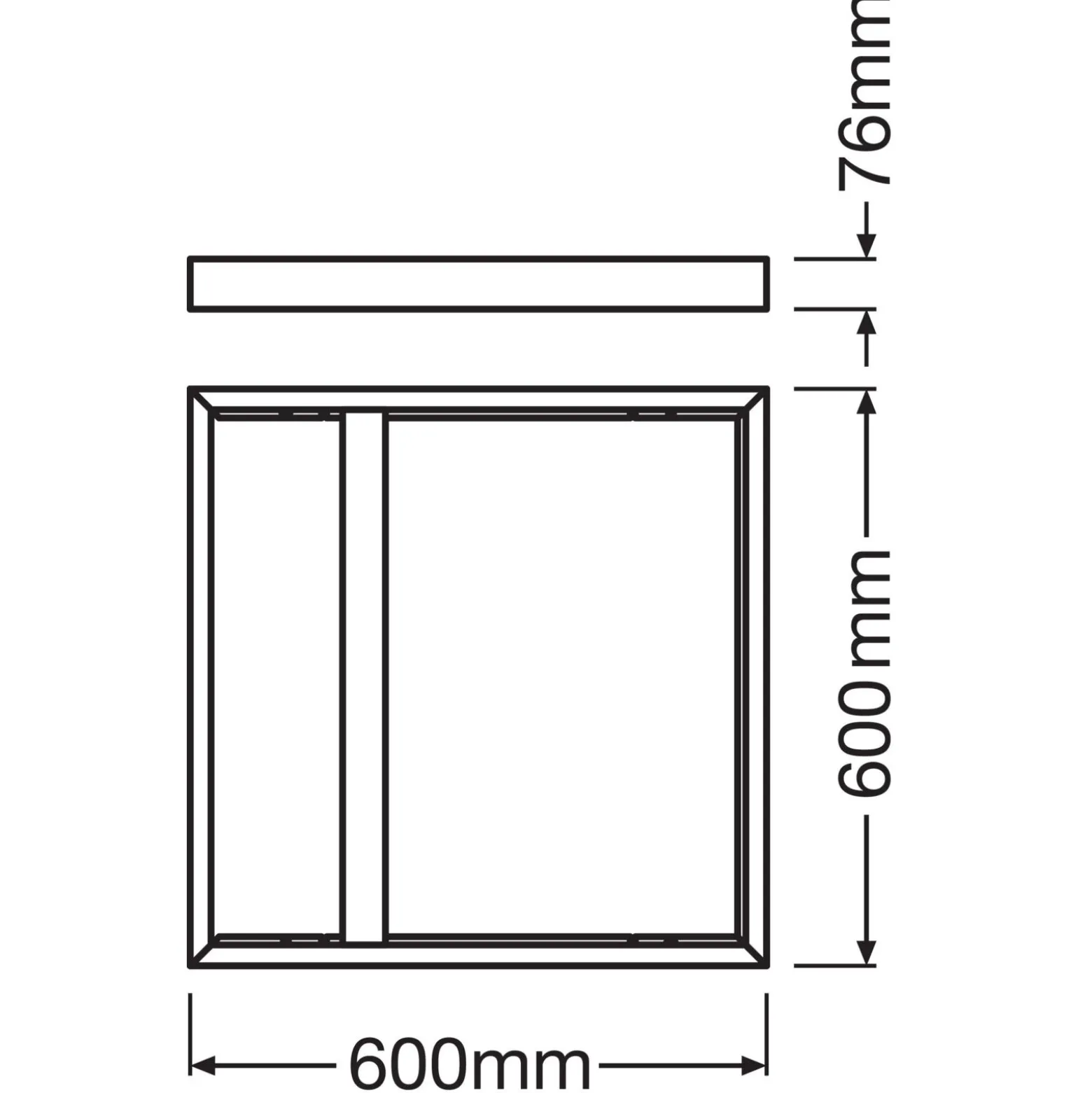 Ledvance Panel 600 Avtagbar Avtagbar Ytmonterad Kit Svart H75