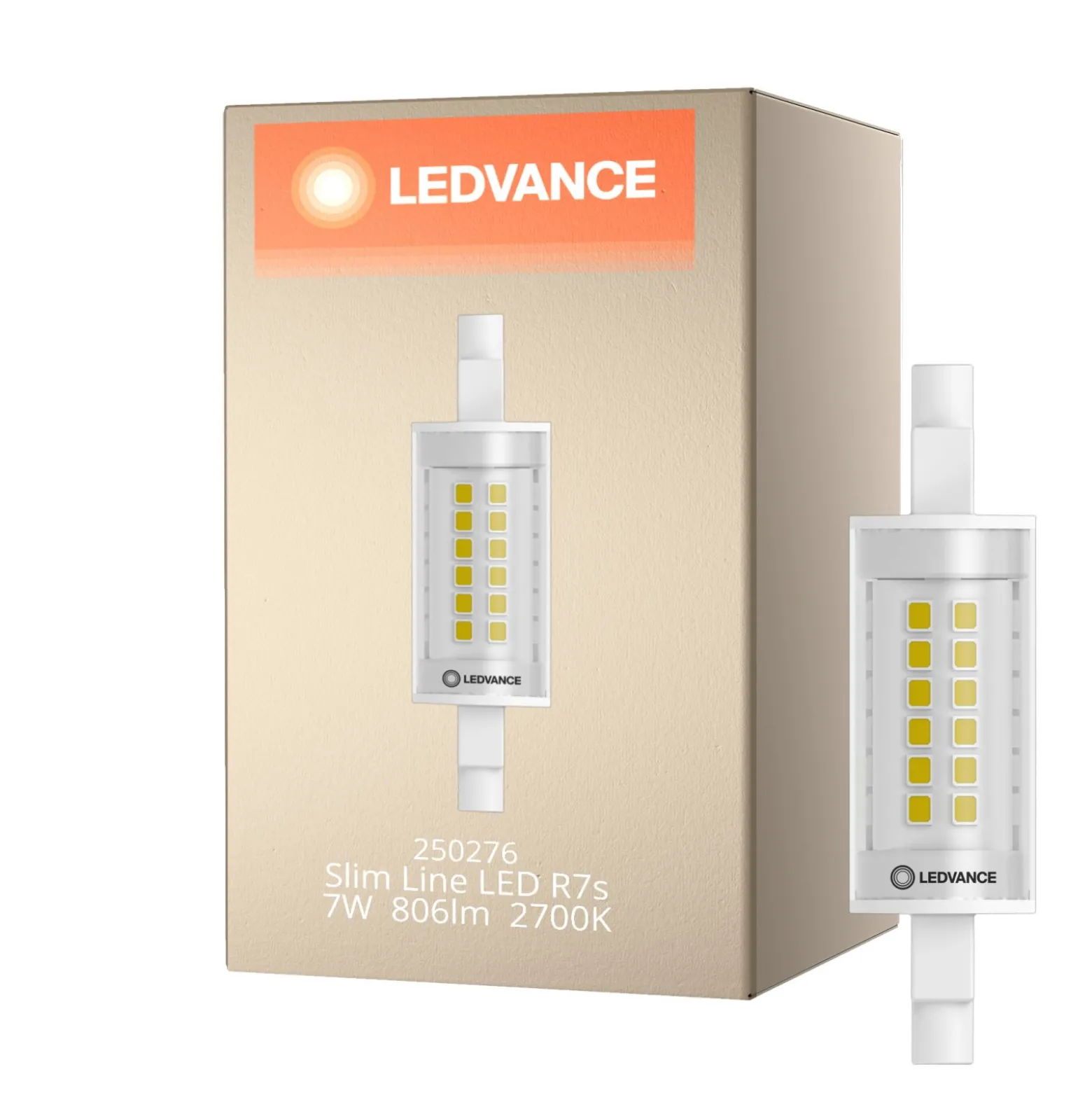 Ledvance Slim Line LED R7s 78mm Klar 7W 806lm - 827 Extra Varm Vit | Ersättare 60W