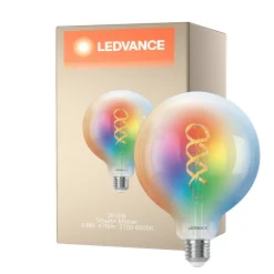 Ledvance Smart+ Matter E27 G125 4.8W 470lm - 827-865 Justerbar Vit | RGBW - Dimbar - Ersättare 40W