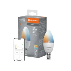 Ledvance Smart+ Wifi E14 B40 4.9W 470lm - 827-865 Justerbar Vit | Dimbar - Ersättare 40W