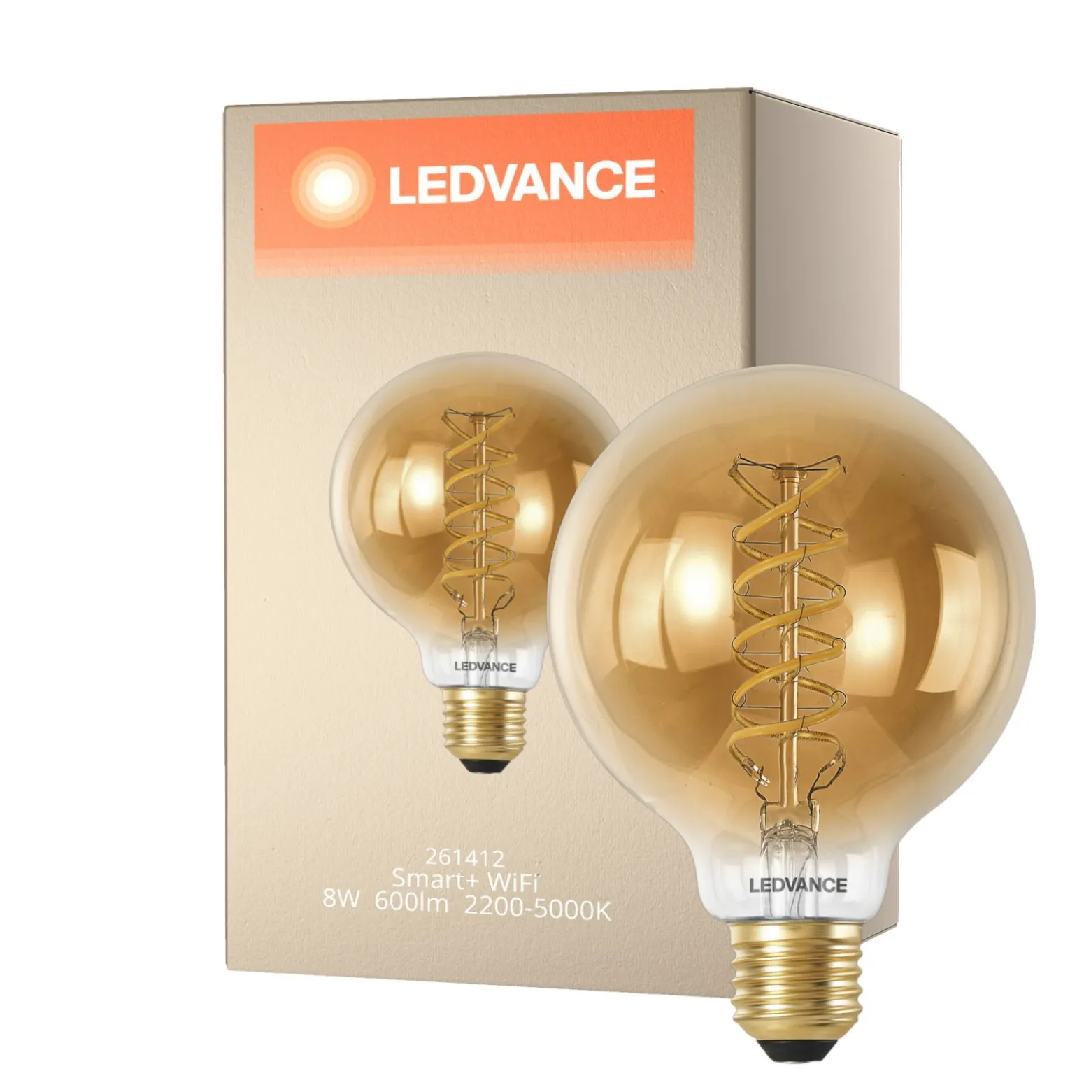 Ledvance Smart+ Wifi E27 G80 8W 600lm - 822-850 Justerbar Vit | Dimbar - Ersättare 60W