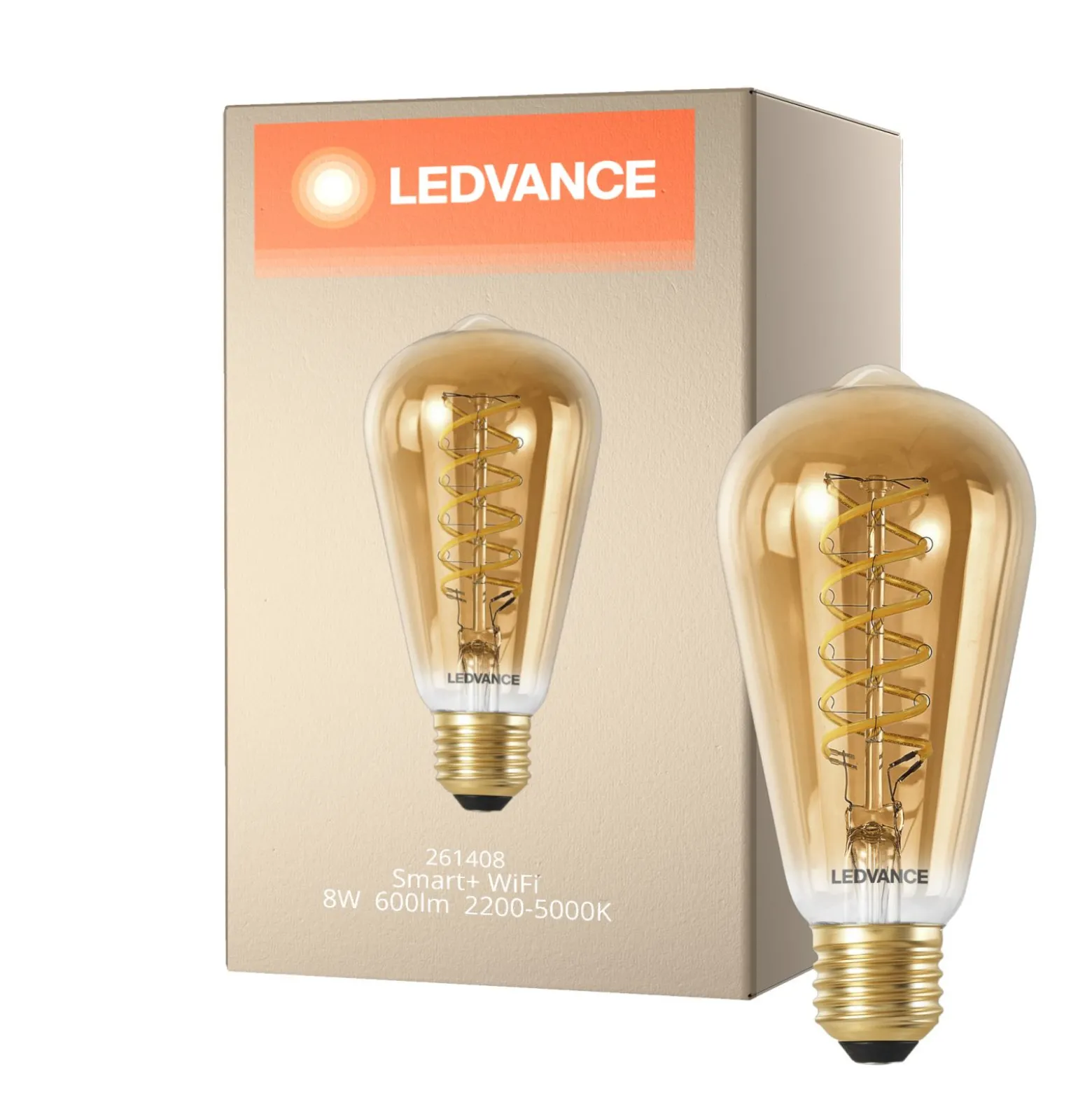 Ledvance Smart+ Wifi E27 ST64 8W 600lm - 822-850 Justerbar Vit | Dimbar - Ersättare 60W