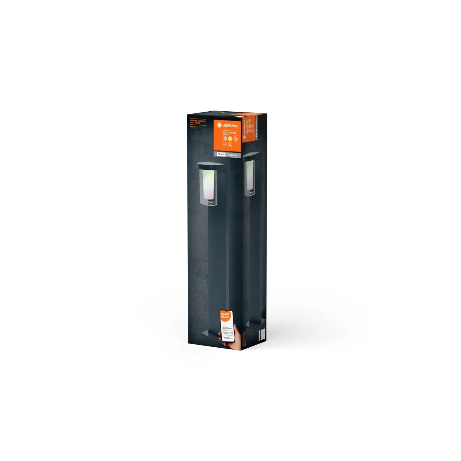 Ledvance Smart+ Wi-Fi LED Piedestallampa Cascade Mörk Grå Utomhus 10W 420lm - 830 Varm Vit | 80cm - RGBW - Dimbar