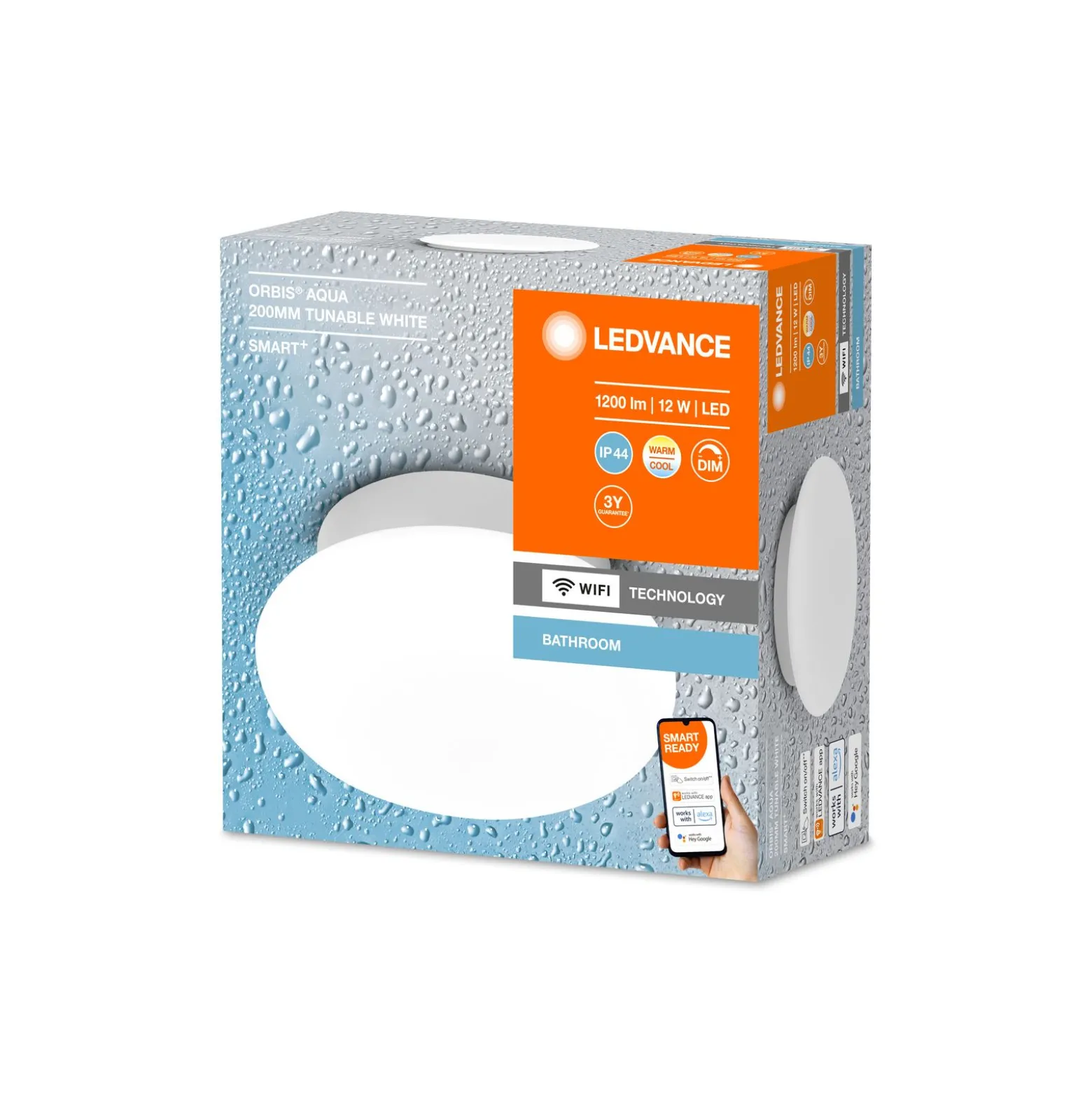 Ledvance Smart+ Wifi LED Vägglampa Badrumsbelysning Runda Vit 12W 850lm - 830-865 Justerbar Vit | IP44