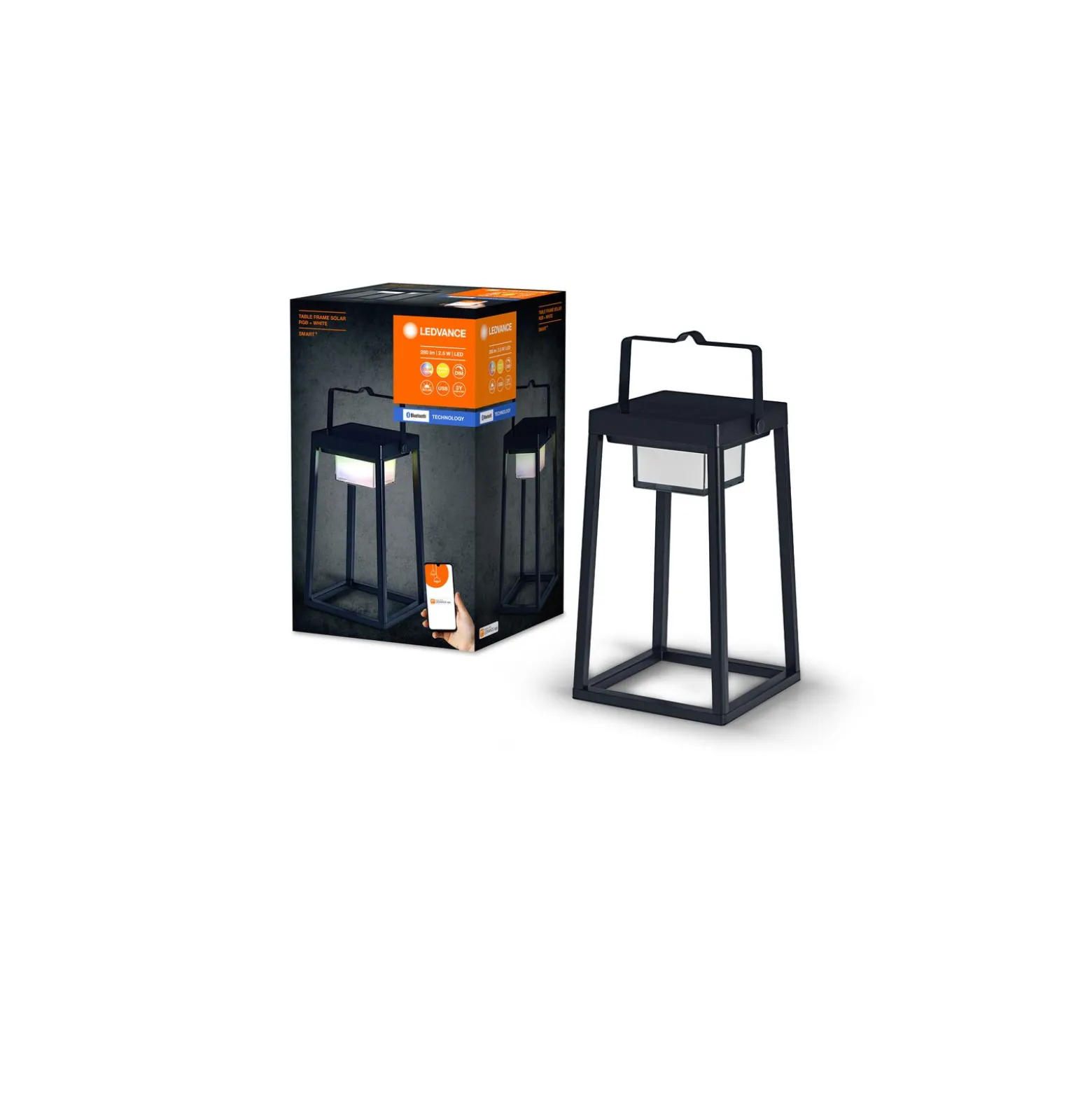 Ledvance Smart+ Wifi Solar Bord Ram Flerfärgad Svart 2W 200lm - 830 Varm Vit | RGBW