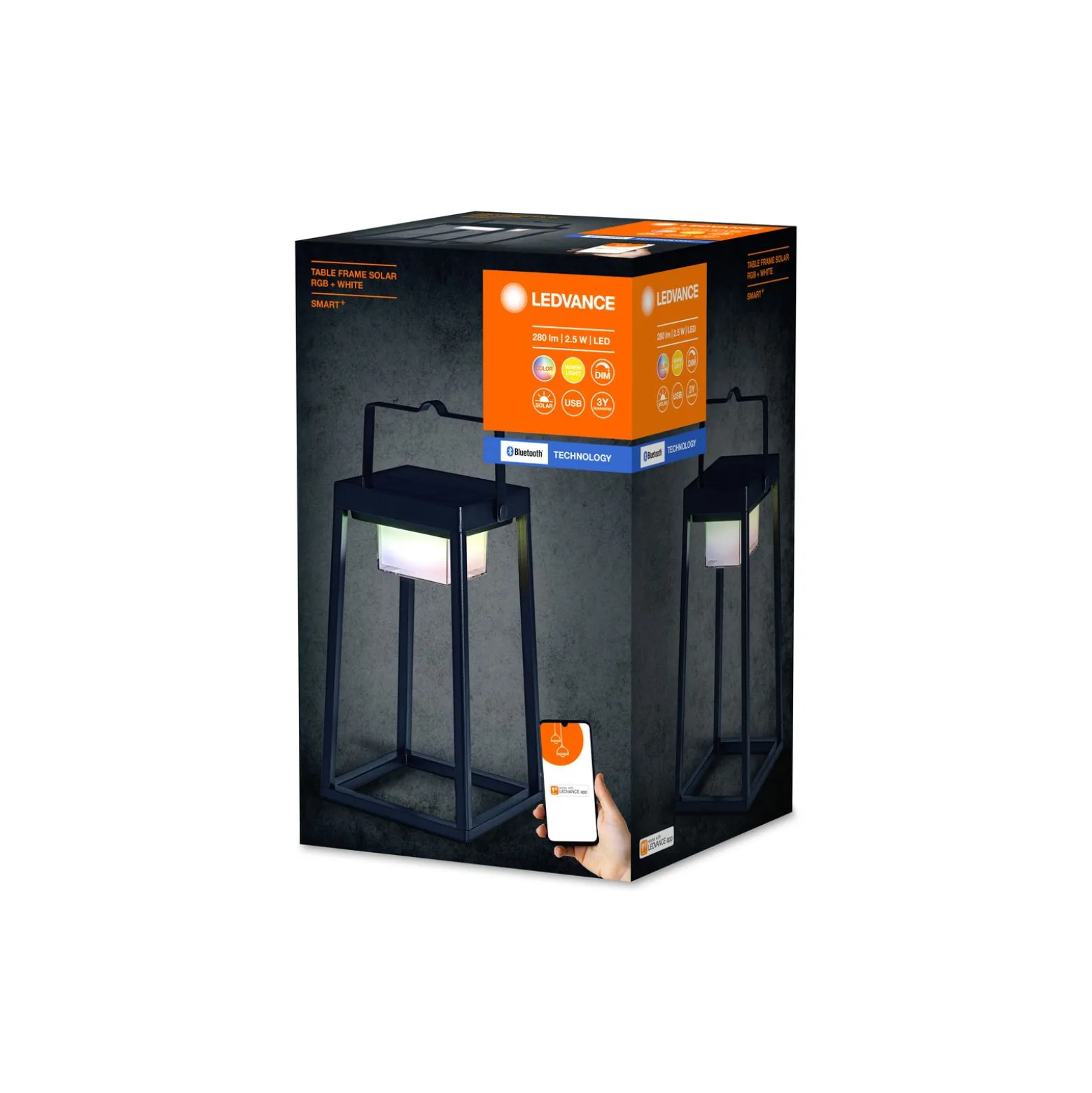Ledvance Smart+ Wifi Solar Bord Ram Flerfärgad Svart 2W 200lm - 830 Varm Vit | RGBW
