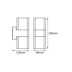 Ledvance Smart+ Wifi Vägglampa Grå Up & Down - Utomhus - 13.5W 950lm - 830 Varm Vit | RGBW - Dimbar