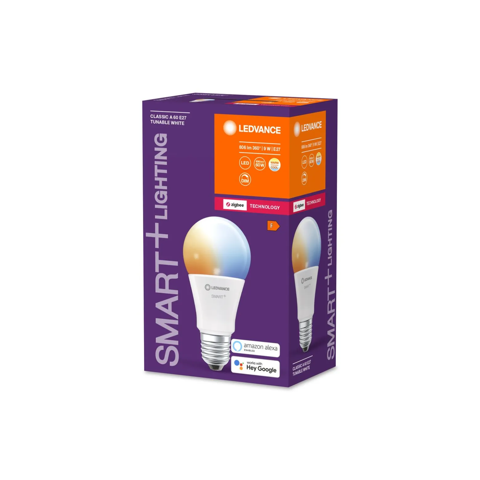 Ledvance Smart+ Zigbee E27 A60 9W 806lm - 827-865 Justerbar Vit | Dimbar - Ersättare 60W
