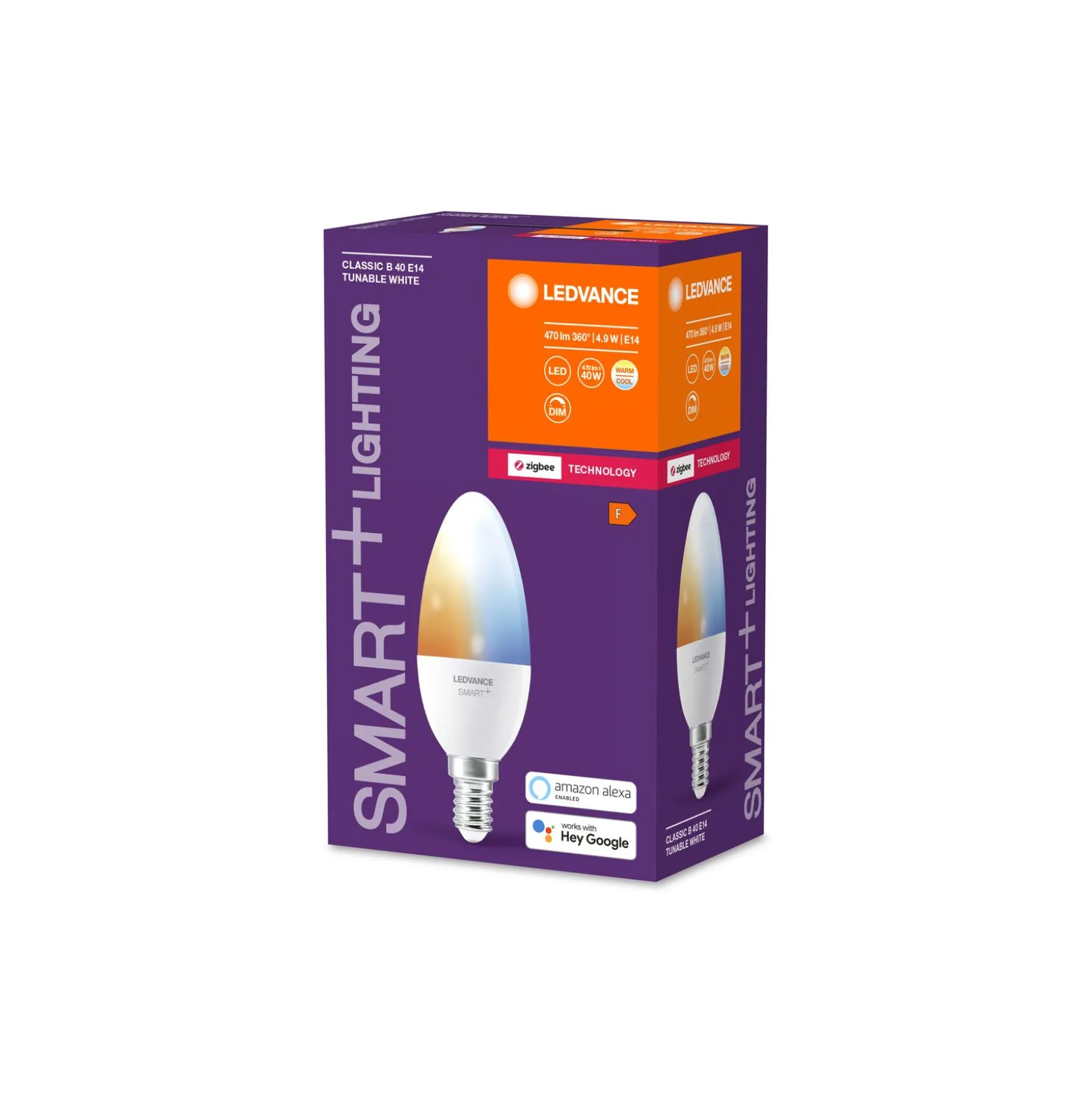 Ledvance Smart+ Zigbee E14 B40 4.9W 470lm - 827-865 Justerbar Vit | Dimbar - Ersättare 40W