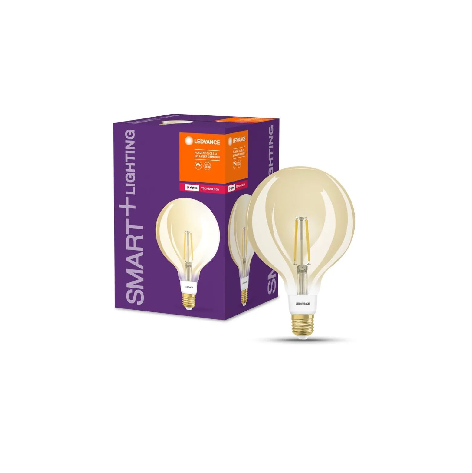 Ledvance Smart+ Zigbee E27 G125 6W 680lm - 824 Extra Varm Vit | Dimbar - Ersättare 60W