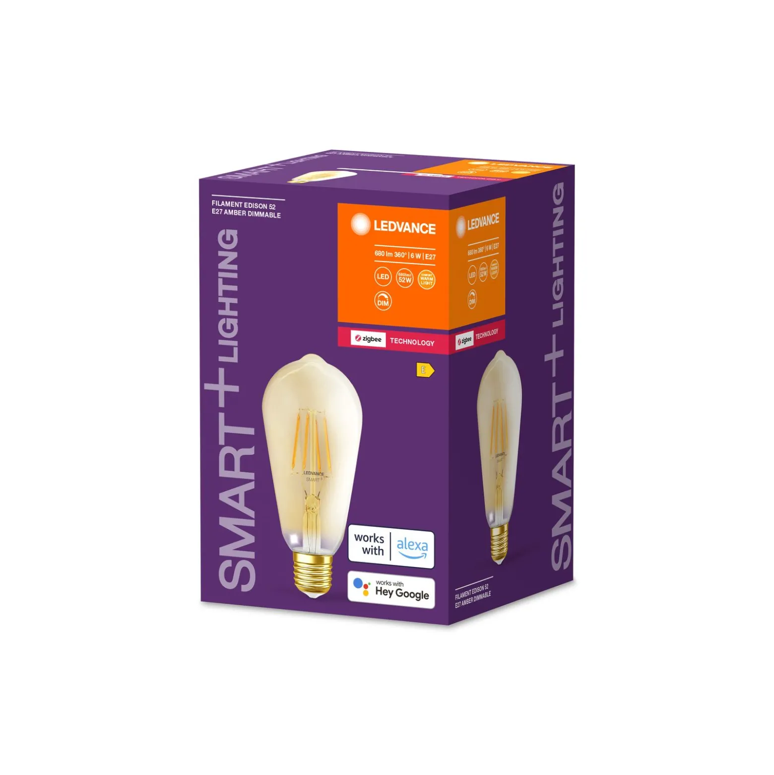 Ledvance Smart+ Zigbee E27 ST64 6W 680lm - 824 Extra Varm Vit | Dimbar - Ersättare 60W