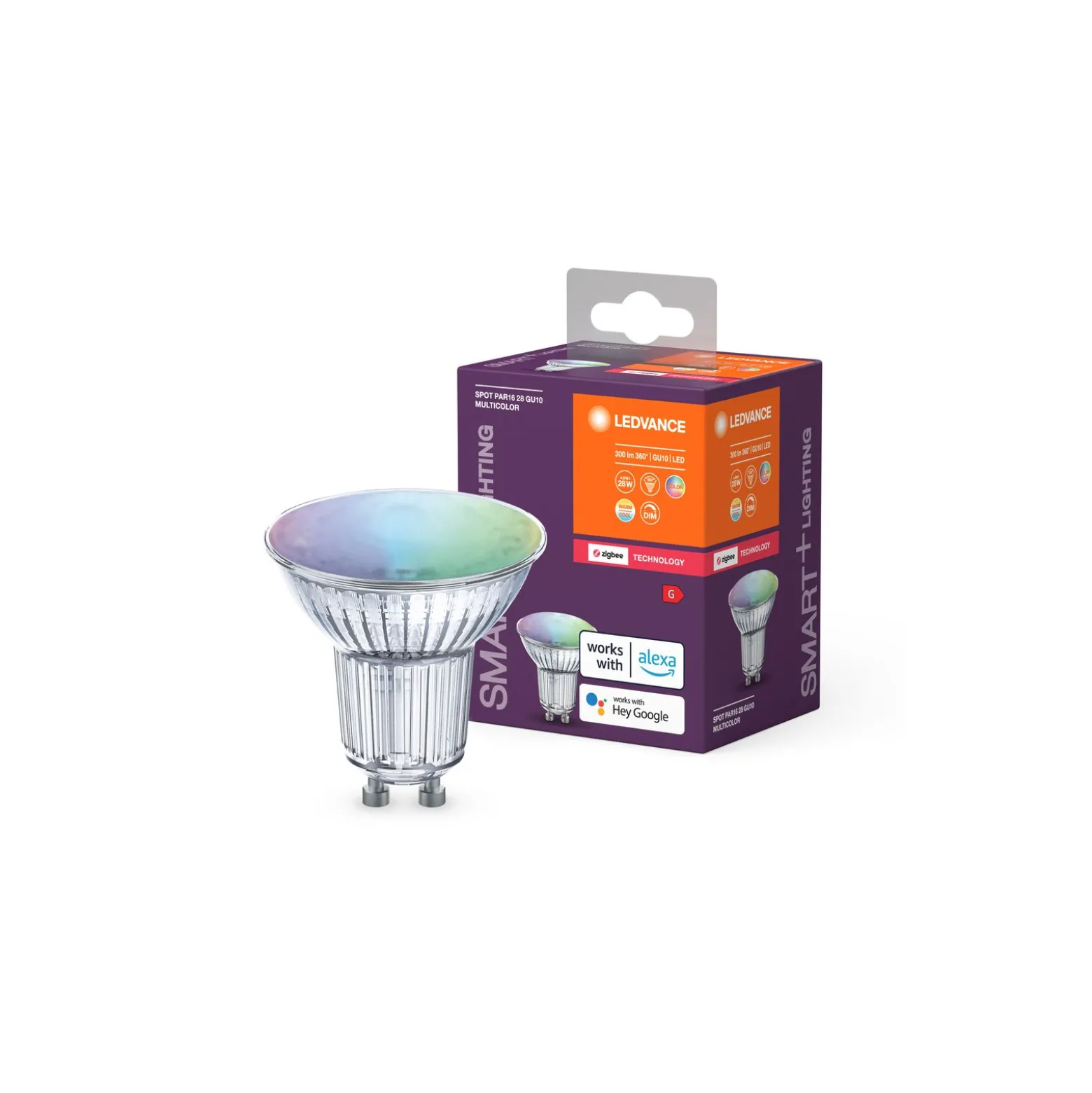 Ledvance Smart+ Zigbee GU10 Spot 4.9W 300lm 100D - 820-865 Justerbar Vit | RGBW - Dimbar - Ersättare 50W