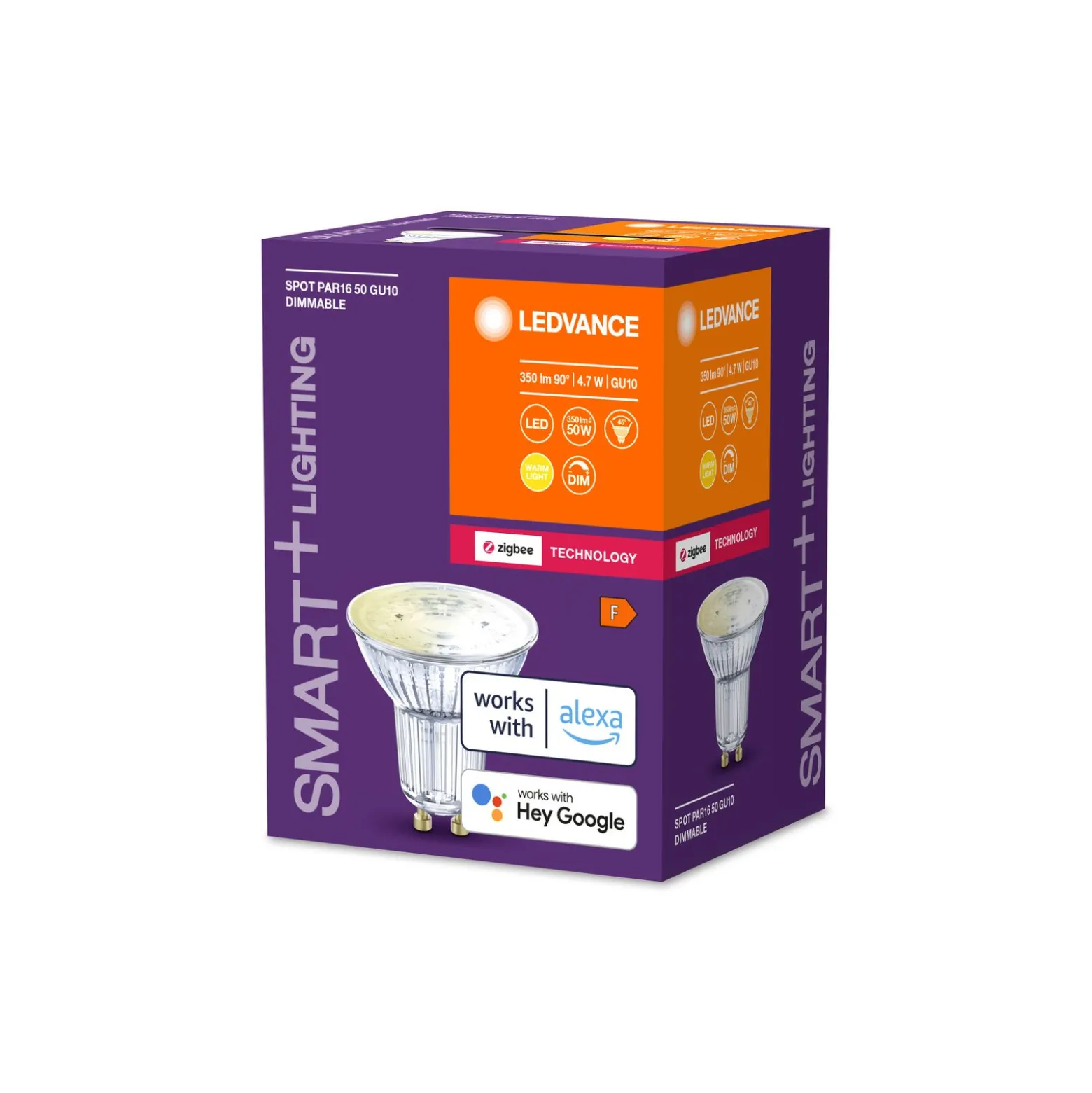 Ledvance Smart+ Zigbee GU10 Spot 4.7W 350lm 45D - 827 Extra Varm Vit | Dimbar - Ersättare 50W