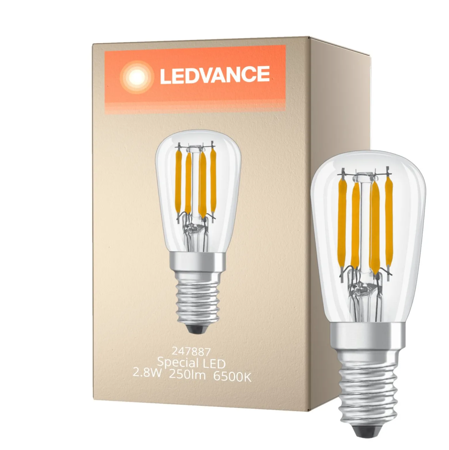 Ledvance Special LED E14 Rör one-handed Filament Klar 2.8W 250lm - 865 Dagsljus | Ersättare 25W