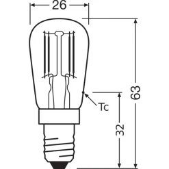 Ledvance Special LED E14 Rör one-handed Filament Klar 2.8W 250lm - 827 Extra Varm Vit | Ersättare 25W