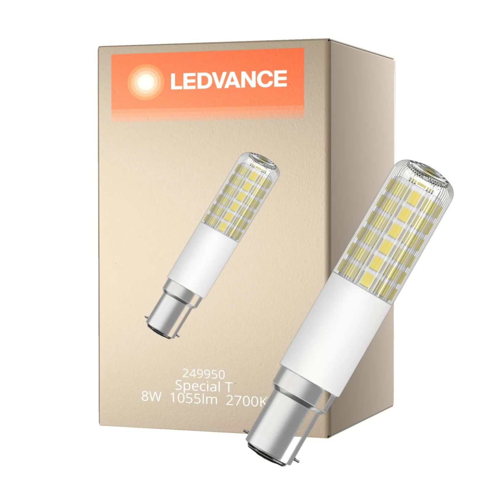 Ledvance Special T Slim LED B15d Rör one-handed Klar 8W 1055lm - 827 Extra Varm Vit | Dimbar - Ersättare 75W