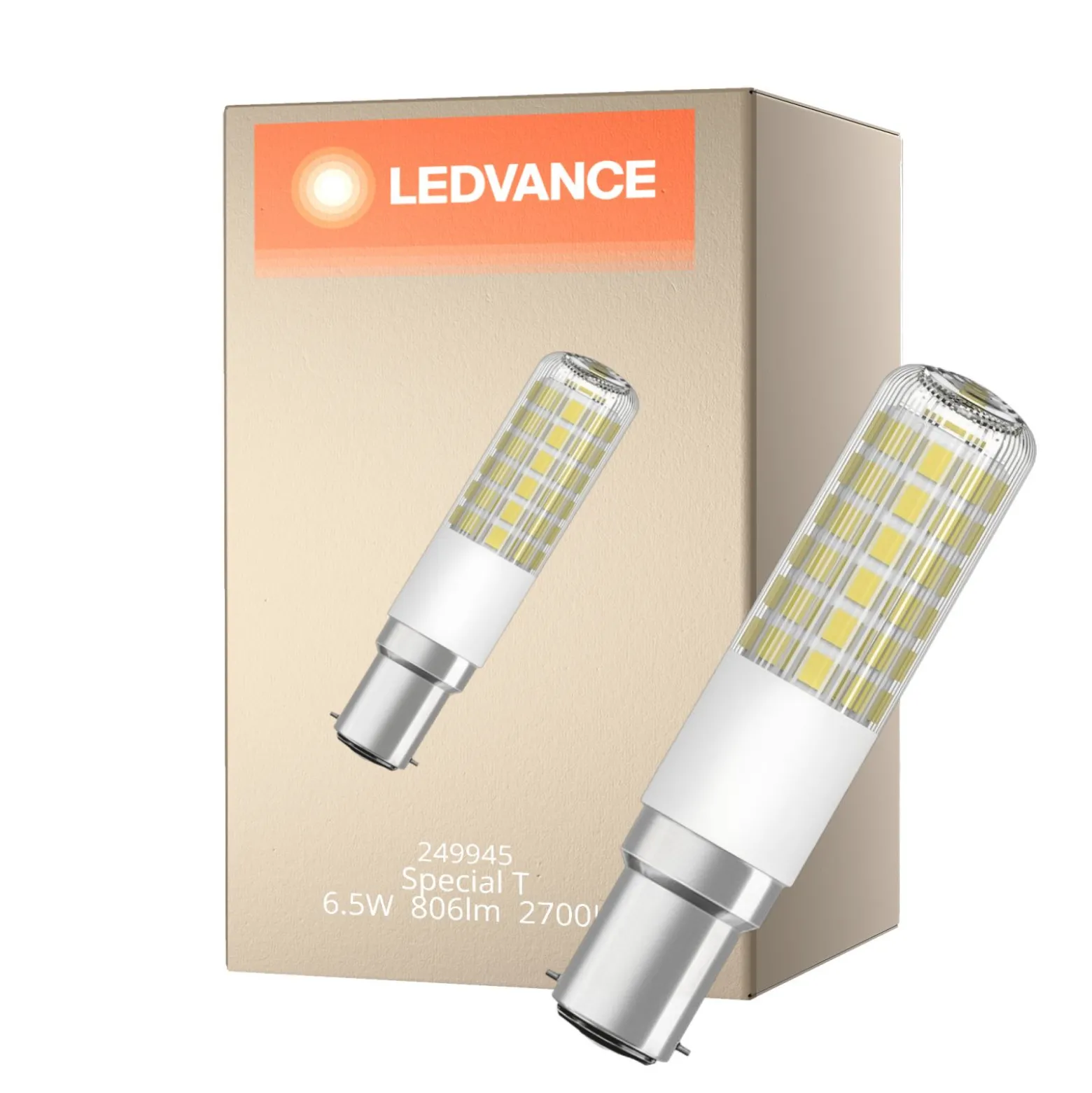 Ledvance Special T Slim LED B15d Rör one-handed Klar 6.5W 806lm - 827 Extra Varm Vit | Ersättare 60W