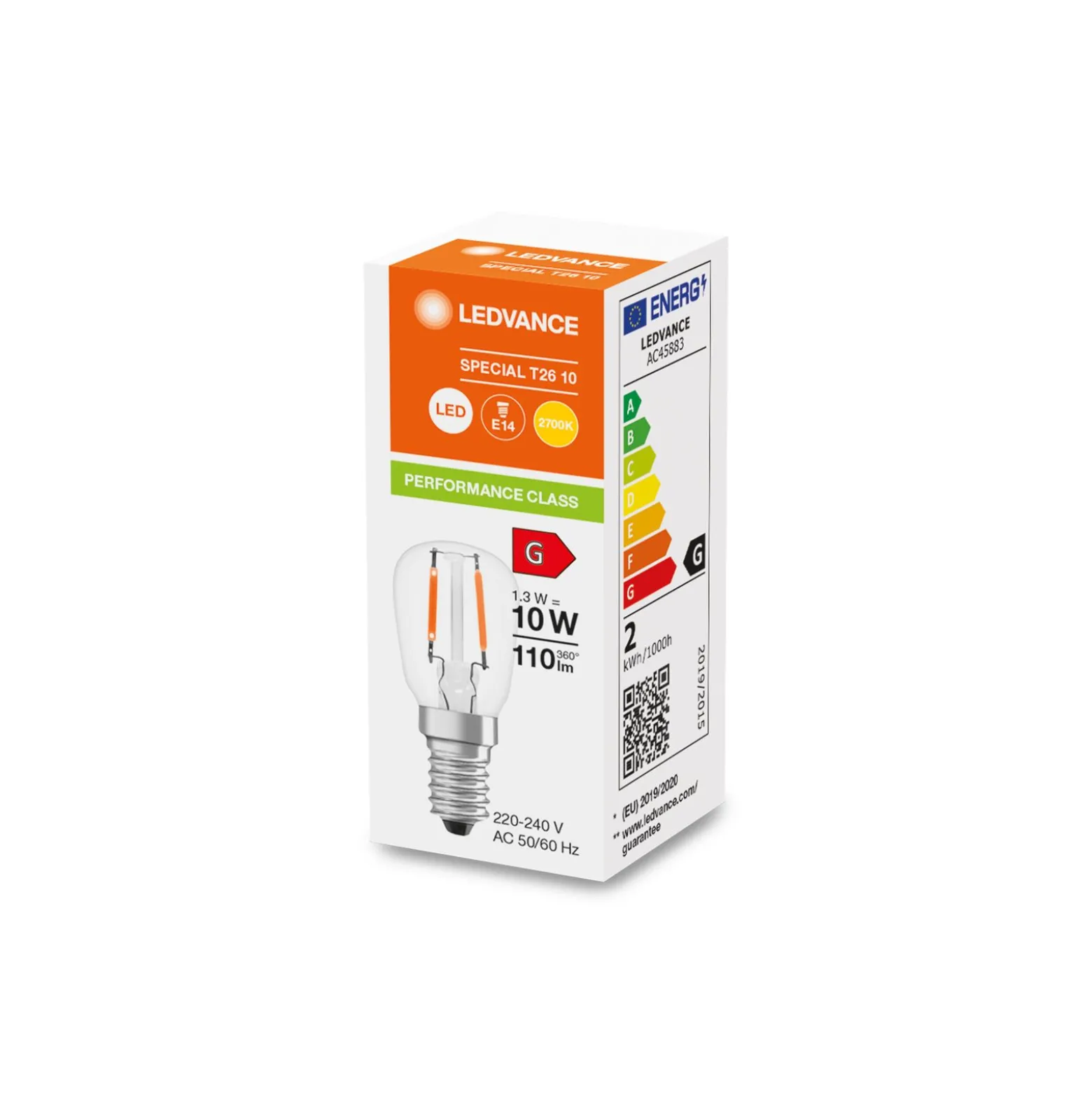 Ledvance Speciell LED E14 T26 Filament Klar 1.3W 110lm - 827 Extra Varm Vit | Ersättare 12W