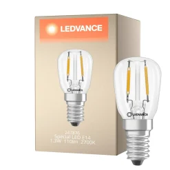 Ledvance Speciell LED E14 T26 Filament Klar 1.3W 110lm - 827 Extra Varm Vit | Ersättare 12W