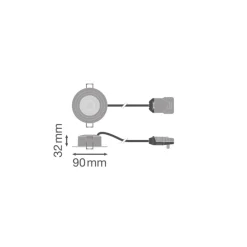 Ledvance Spot Combo Fire Rated FIX Vit 5W 560lm 60D - 840 Kallvit | Utskärning 70 - IP65 - Dimbar