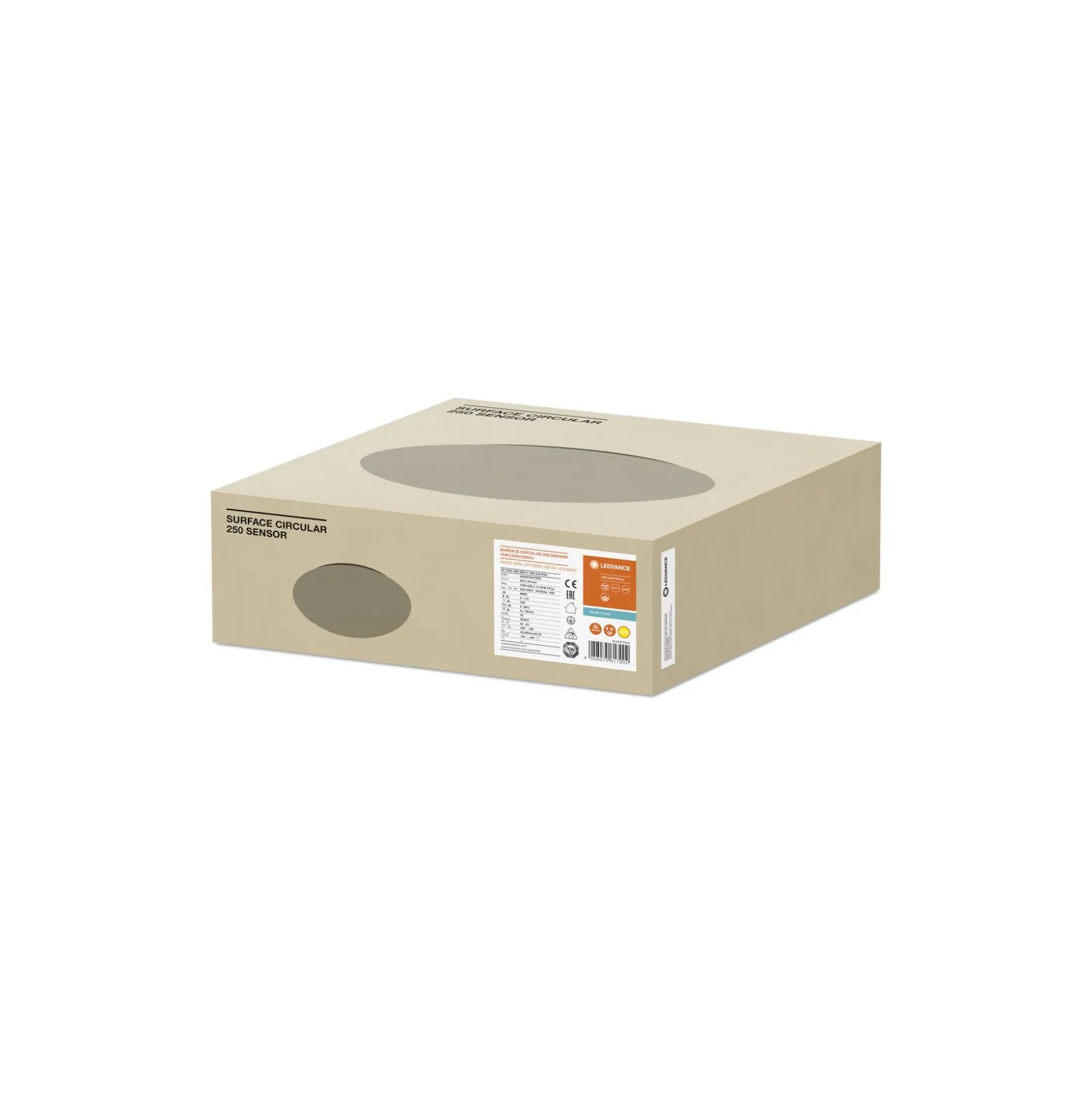 Ledvance Surface Cirkulär 250 Vit 13W 920lm - 830 Varm Vit | Sensor - IP44 - Ersättare 2x13W