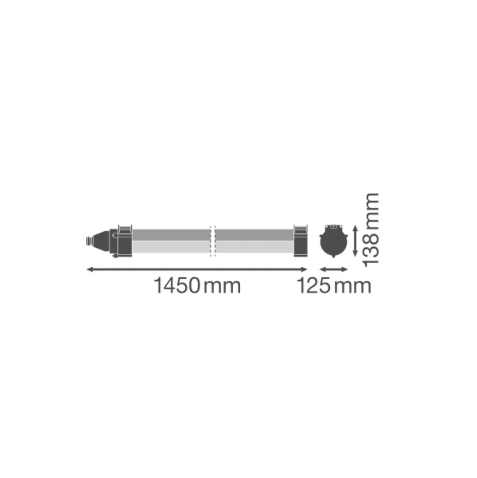 Ledvance Vattentät Allmänbruksarmatur Fukttät Max PC 43W 6500lm - 840 Kallvit | 120cm -Ersättare 2x36W