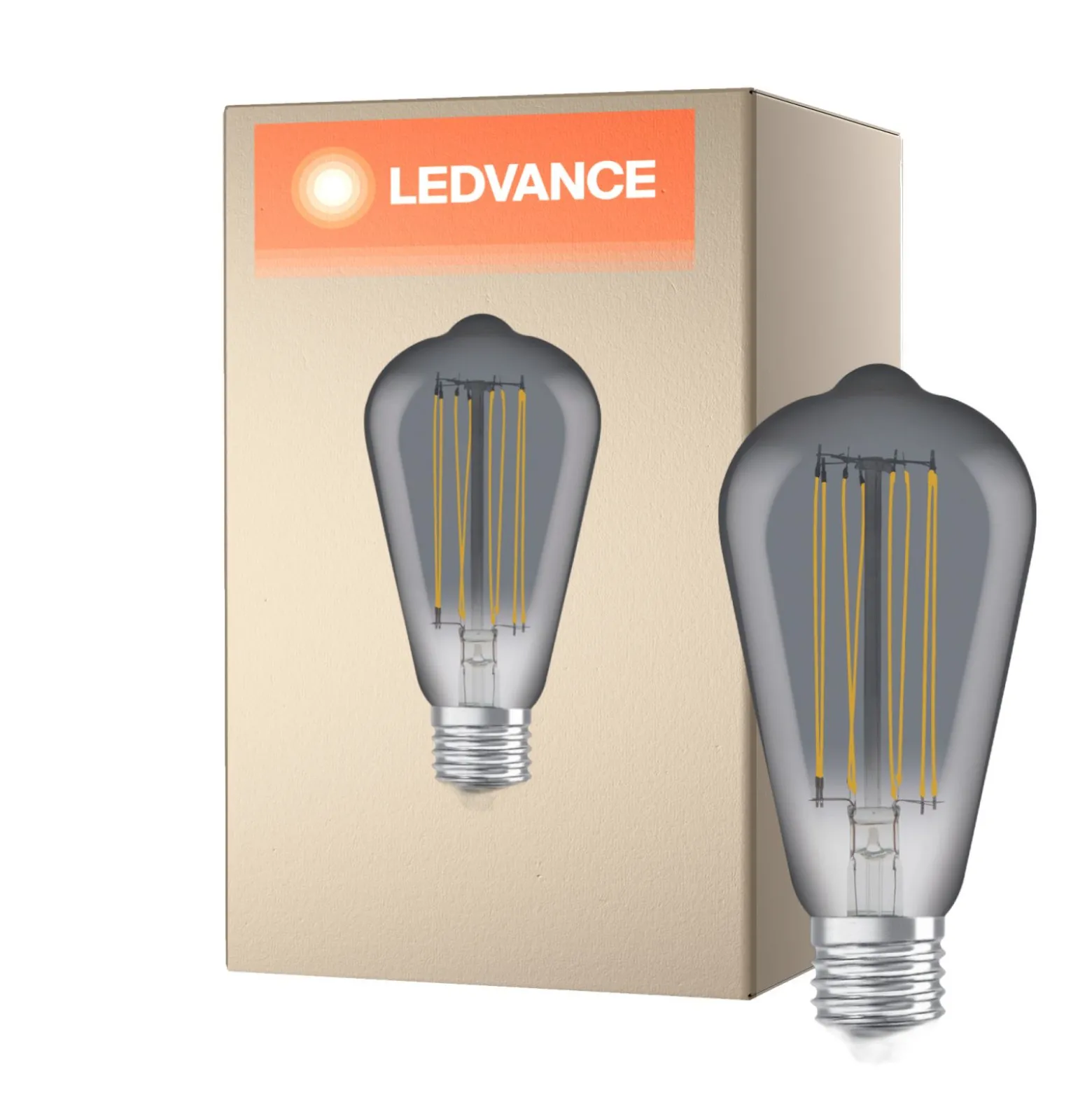 Ledvance Vintage 1906 LED E27 Edison Smoke 11W 500lm - 818 Extra Varm Vit | Dimbar - Ersättare 42W