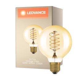 Ledvance Vintage 1906 LED E27 Globe Guld 4.8W 420lm - 822 Extra Varm Vit | Dimbar - Ersättare 37W